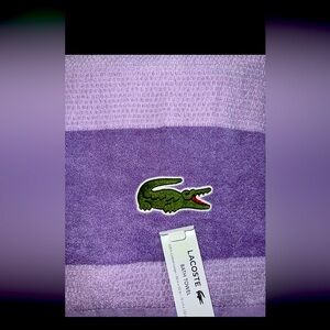 Lacoste Towel 100% Cotton 30" x 52" Big Crocodile Logo